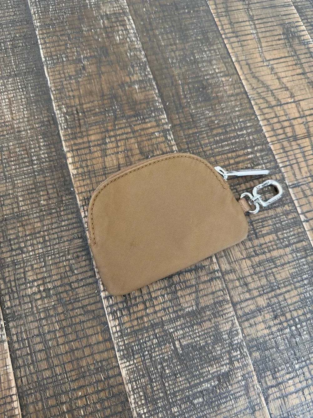 lululemon athletica Tan Key & Card Pouch with Metal Clip